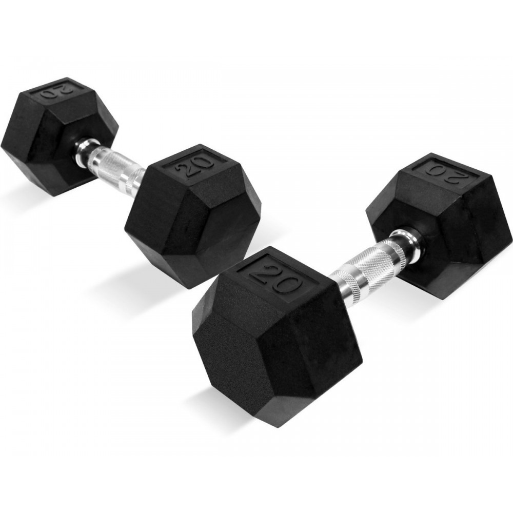 2 Mancuernas Hexagonales 20lb Set Pesas Fitness..