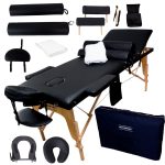 Cama Masaje Portatil Profesional Accesorios Negra
