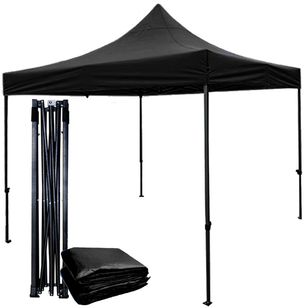 Carpa Toldo 3X 3m Plegable Negra Impermeable..