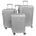 Kit 3 Maletas De Viaje Rayas Plata