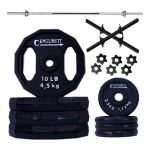 Kit Pesas Discos Barra Mancuernas Polietileno..