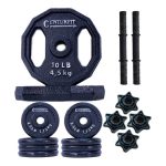 Set Mancuernas Pesas Polietileno Discos 40 Lb..