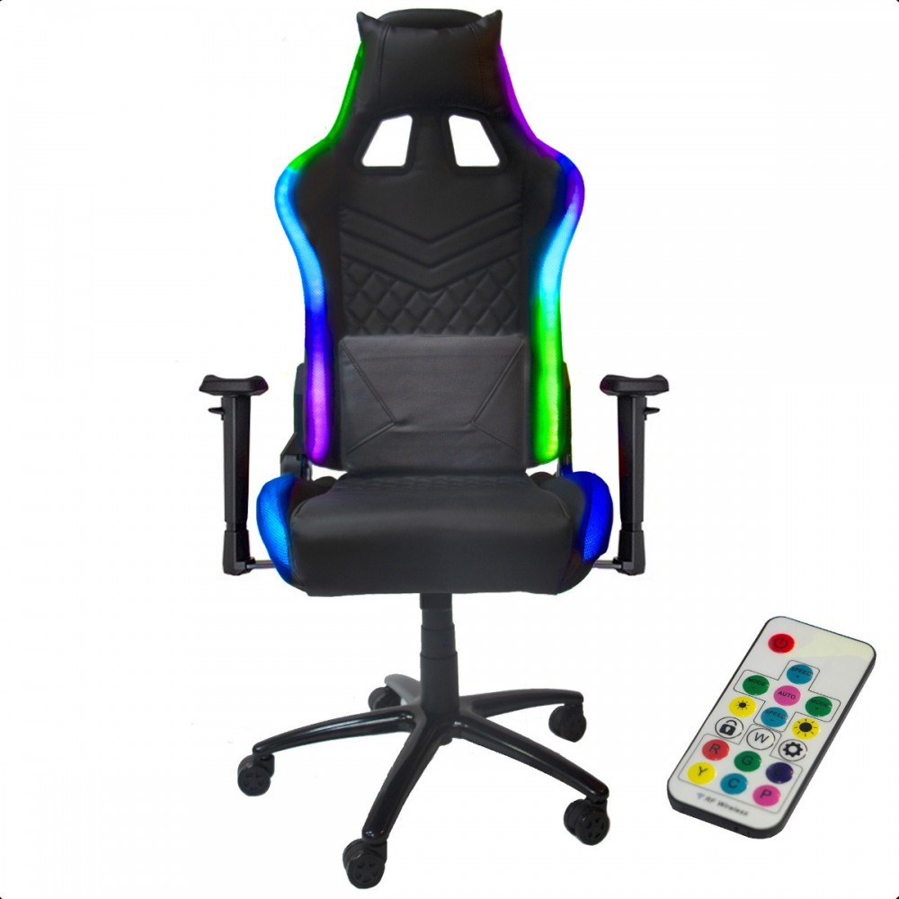 Silla Gamer Gaming Ergonomica Reclinable Luz..